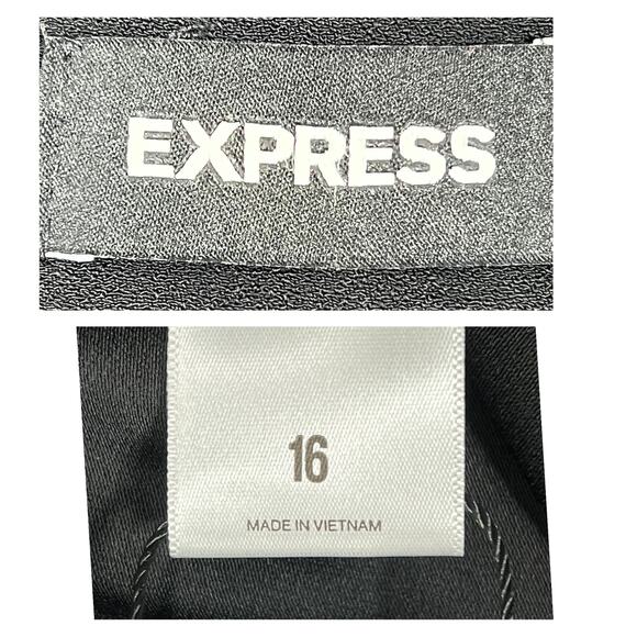 Express Stylist Super High-Rise Shorts Plus Sz 16 Black Pleated Dressy Goth NEW! - Picture 3 of 9